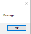 Message box with OK button